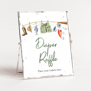 Little Fisherman Baby Shower Diaper Raffle Poster