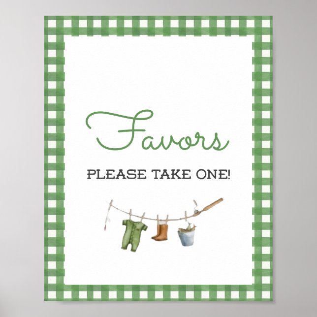 Little Fisherman Baby Shower Favors Poster (Front)