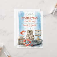 Little Fisherman Baby Shower Invitation | Blue Wat