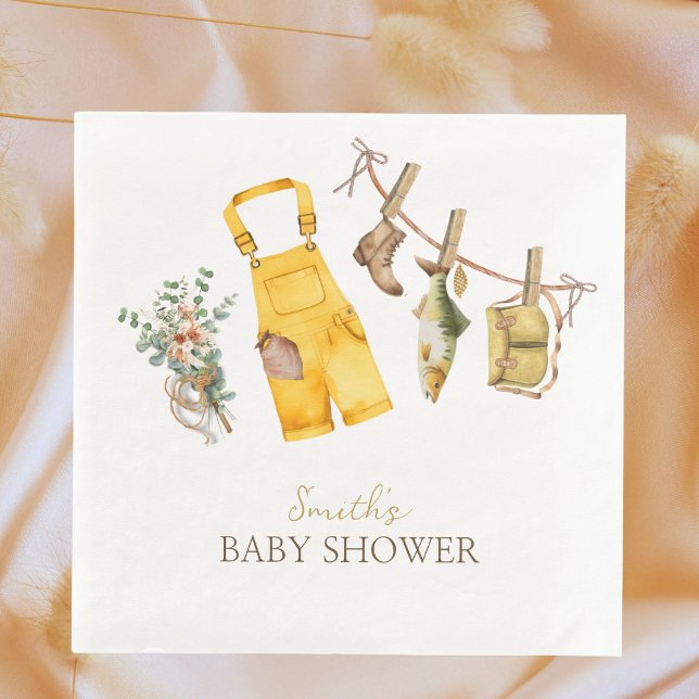 Little Fisherman Baby Shower Paper Napkins (Creator Uploaded)