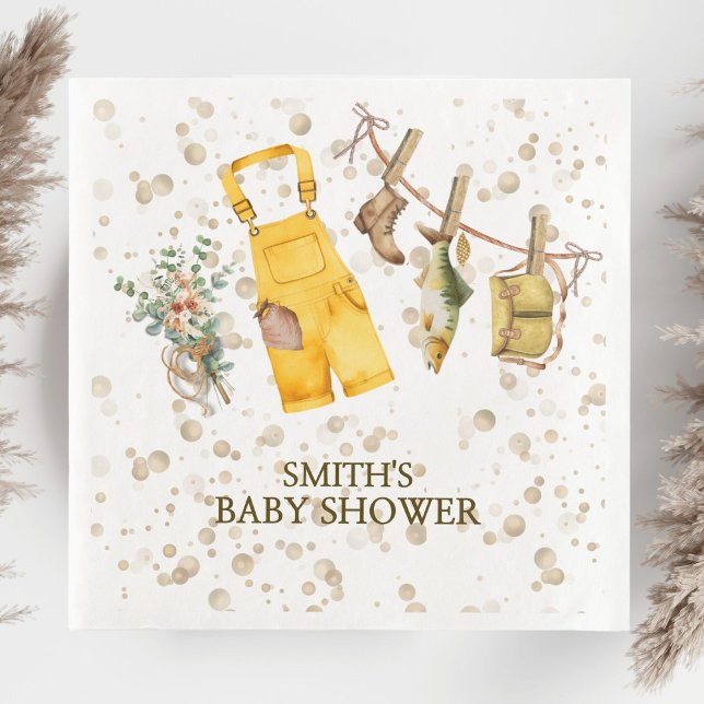 Little Fisherman Baby Shower Paper Napkins (Creator Uploaded)