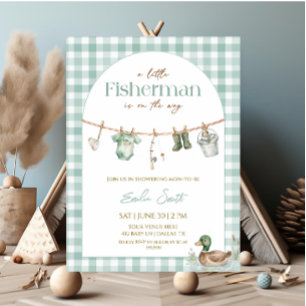 Little Fisherman Boy Baby Shower  Invitation