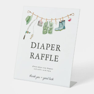 Little Fisherman Diaper Raffle Baby Shower Sign