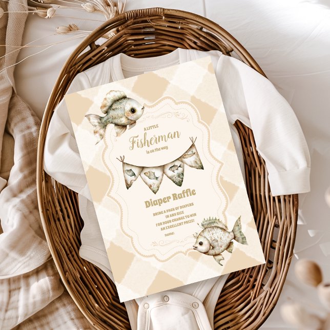 Little Fisherman Fishing Diapper Raffle Enclosure Card (Creator Uploaded)
