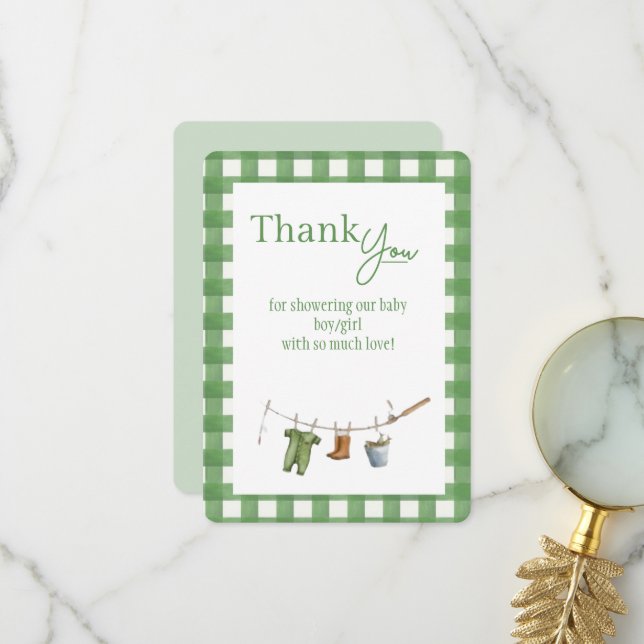 Little Fisherman Flat Thank You Card (Front/Back In Situ)