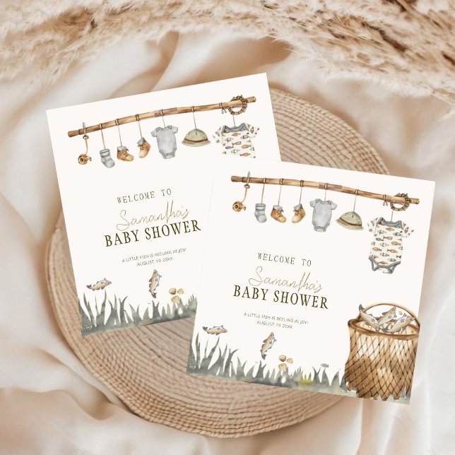  Little Fisherman Reel in Joy Baby Shower Napkin (Creator Uploaded)