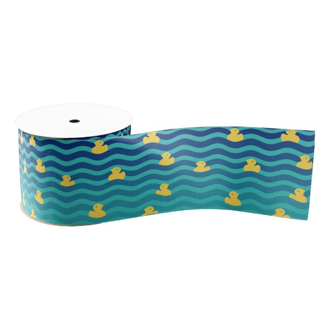 Little Floating Yellow Ducks Grosgrain Ribbon (Spool)