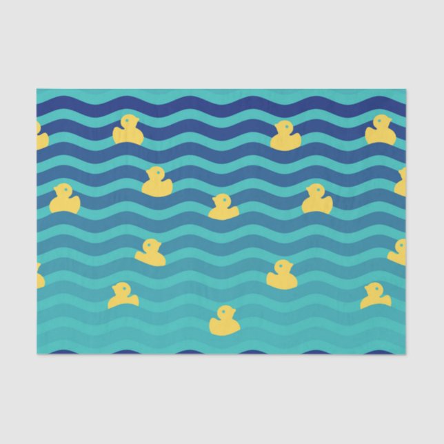 Little Floating Yellow Ducks Tissue Paper (Front)