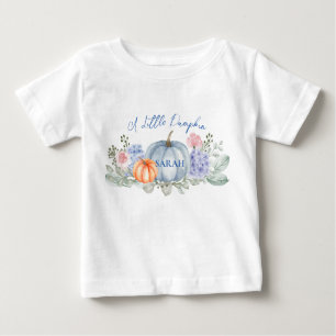 Little Floral Pumpkin Halloween Fall Baby Shower Baby T-Shirt