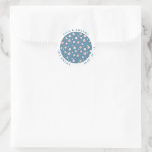 Little Flower Blue Chic Wedding stickers