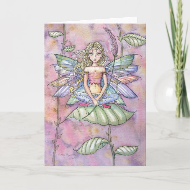 Little Flower Fairy Blank Notecard (Front)