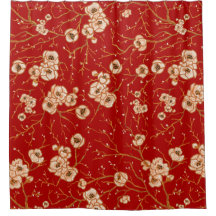 Little flowers on red pattern