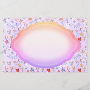 Little flowers pink purple stationery
