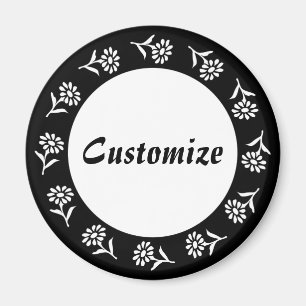 Little Flowers Template - B&W Magnet