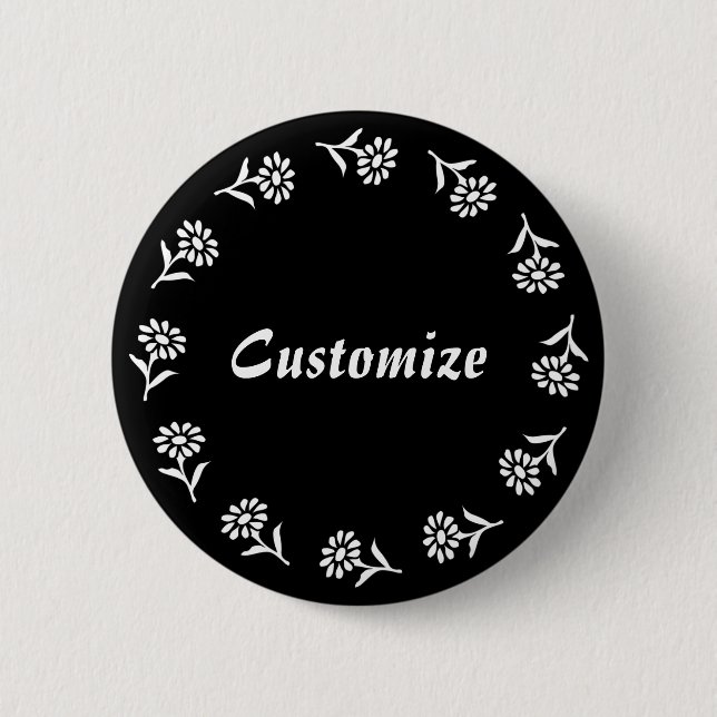 Little Flowers Template - B&W - v2 6 Cm Round Badge (Front)