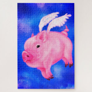 Little Flying Piggy Angel - Art Drawing Collection Jigsaw Puzzle
