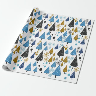 Little Forest Blue wrapping paper
