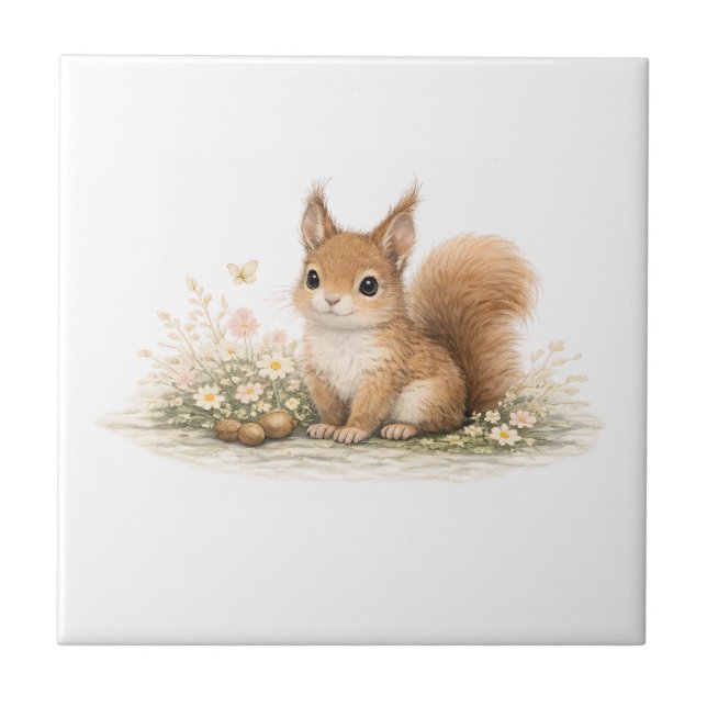 Little Forest Friend Squirrel  Tile (Front)