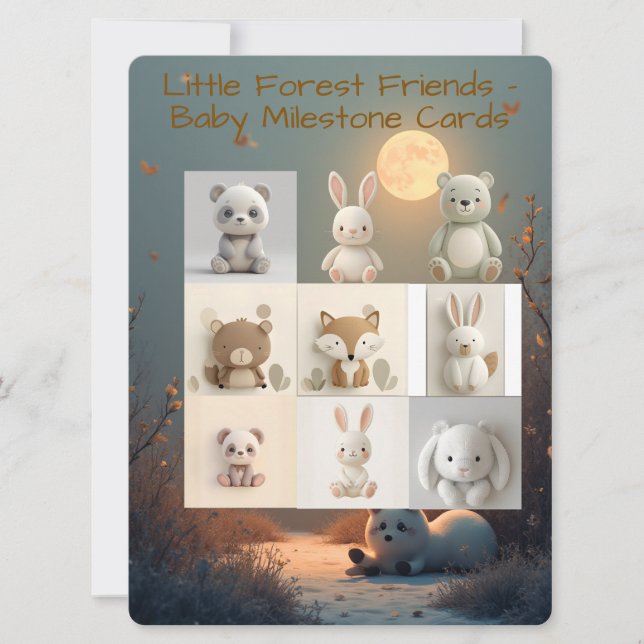 Little Forest Friends Baby Milestone Cards – Compl (Front)