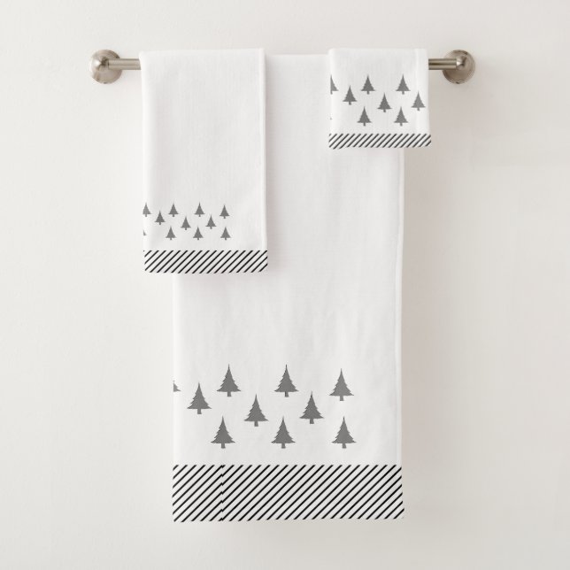 Little Forest  White  Bath Towel Set (Insitu)