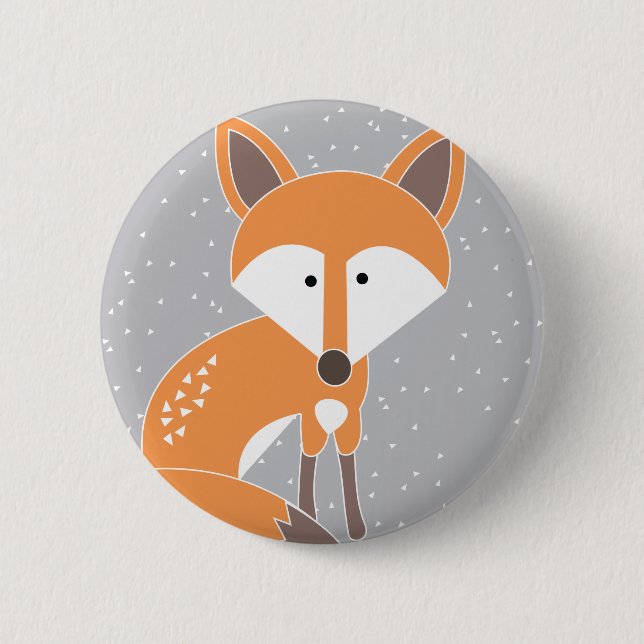 Little Fox 6 Cm Round Badge (Front)
