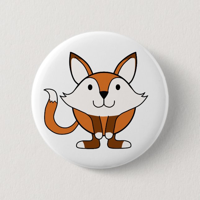 Little fox 6 cm round badge (Front)