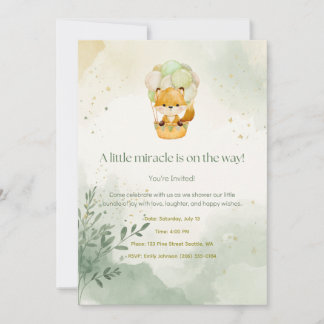 Little Fox Baby Shower Invitation