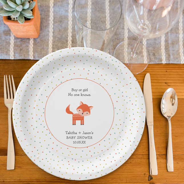 Little Fox baby shower Paper Plate (Creator Uploaded)