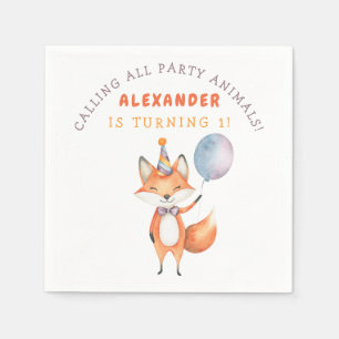 Little Fox Birthday Party Napkin