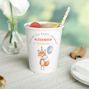Little Fox Birthday Party Paper Cups