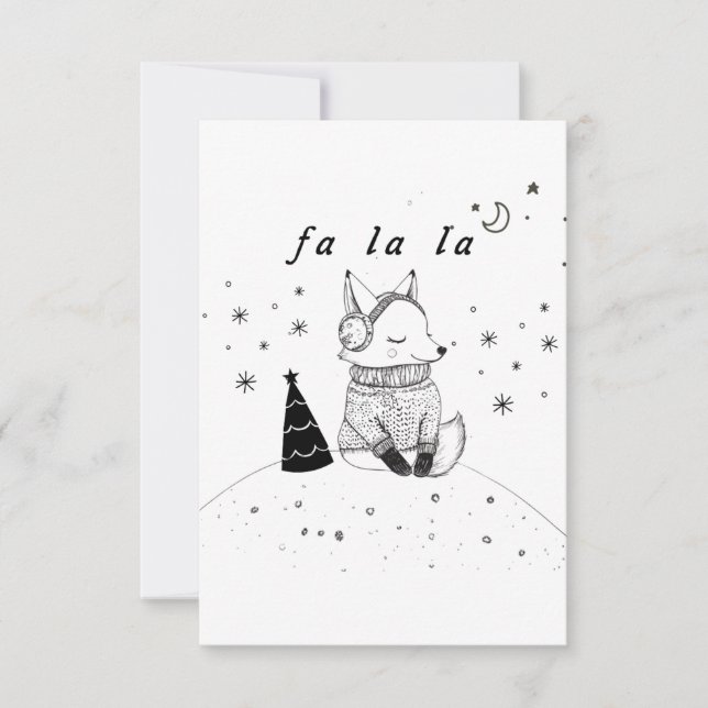 Little Fox Christmas Greeting Card  (Front)