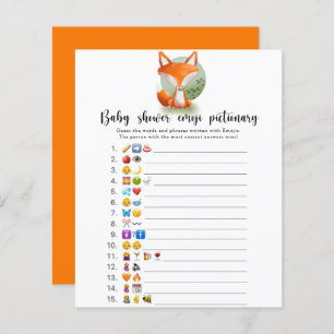 Little Fox cub - baby shower emoji pictionary game