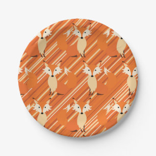 Little Fox Cute Colourful 1st Birthday Party Theme Paper Plate