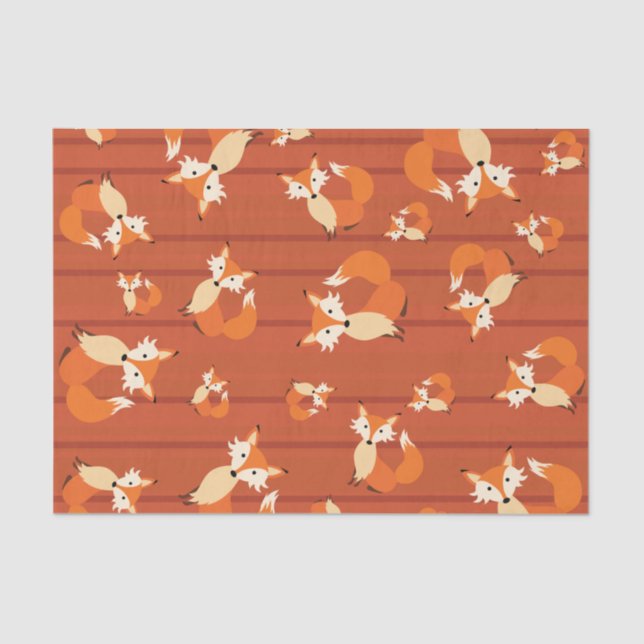 Little Fox Cute Colourful 1st Birthday Party Theme Tissue Paper (Front)