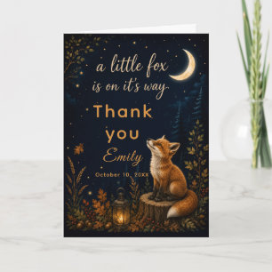 Little Fox Fall Baby Shower Thank You Card