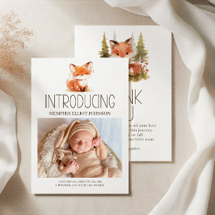 Little Fox Introducing Baby Photo Announcement