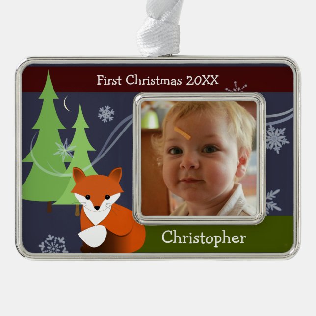 Little Fox Keepsake Christmas Ornament (Front)
