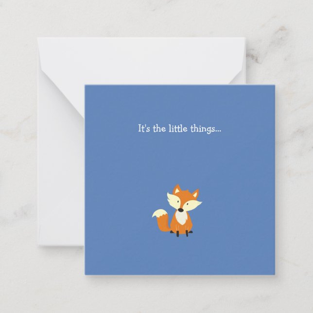 Little Fox Mini Thank You Note Card (Front)