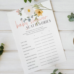 Little Fox Scattergories Baby Shower Game Poster