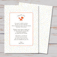 Little Fox thank you note with poem