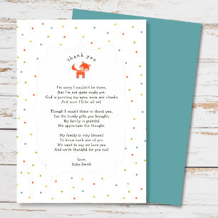 Little Fox thank you note with poem Card