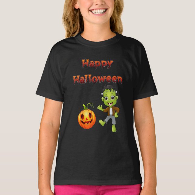 Little Frankenstein Halloween theme. T-Shirt (Front)