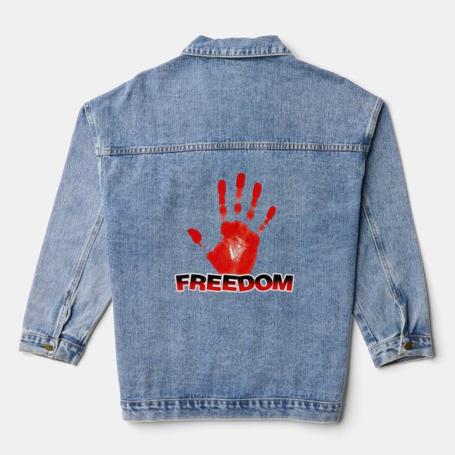 Little Freedom Hand  Denim Jacket (Back)
