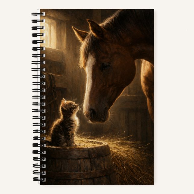 Little Friend | Horse & Kitten | Notebook (Front)