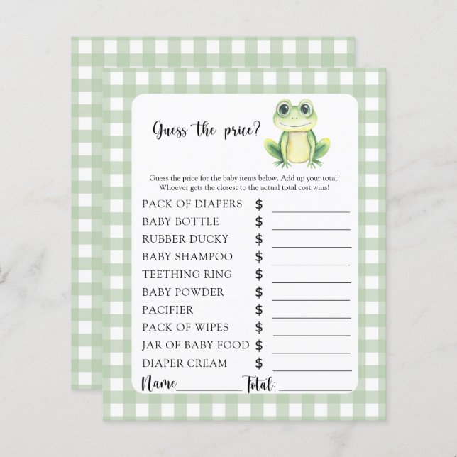Little frog - Guess the price! Game (Front/Back)