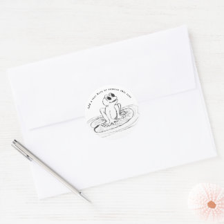 Little Frog on a Lily Pad Classic Round Sticker