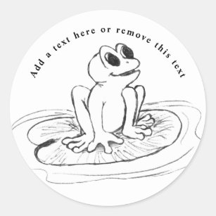 Sweet Kawaii Frog on Lily Pad Sticker, Cute Frog