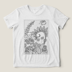 Little frog on a mushroom Tri-Blend shirt