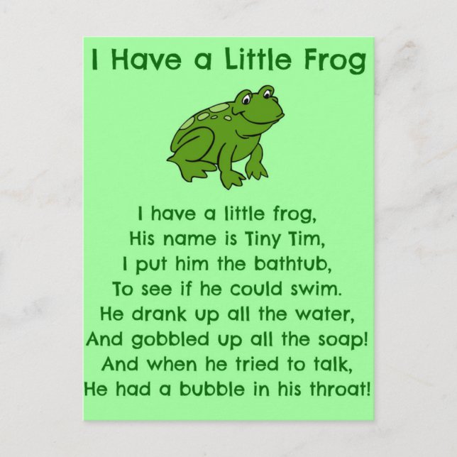 Little Frog Poem Postcard (Front)