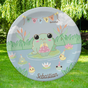 Little Frog Pond Kid's Birthday Paper Plate